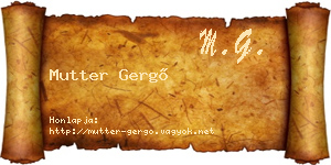 Mutter Gergő névjegykártya