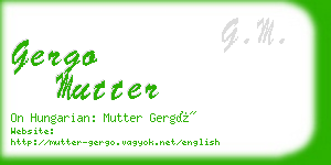 gergo mutter business card